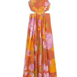 FARM Rio Orange Floral Maxi Dress